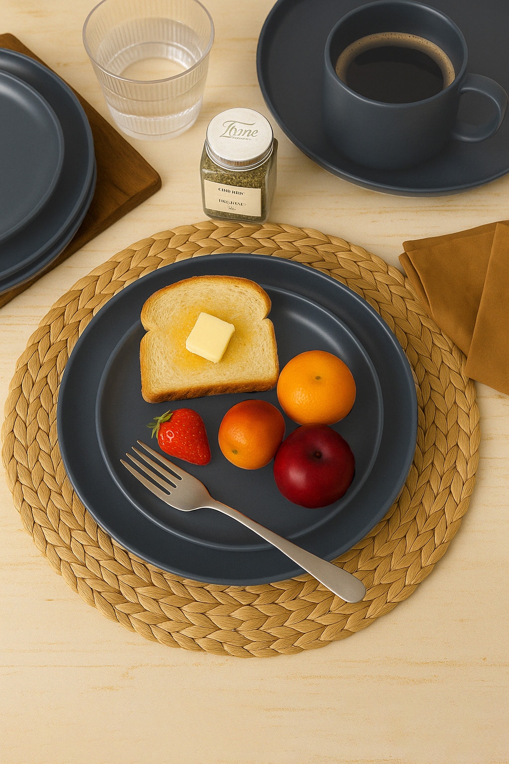 12-Piece Stoneware Dinnerware Sets With Mugs | Microwave & Dishwasher Safe | Non-Toxic Dinner Plates Bowls Set | Stackable Matte Glaze Kitchenware For 3_voghion.com